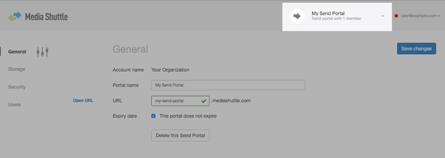Portal list menu